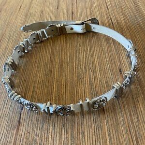 White and silver belt